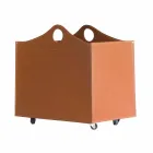 Portalegna związany ze skóry z kołami WoodBag made in Italy Viadurini