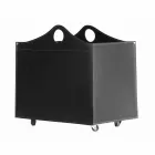 Portalegna związany ze skóry z kołami WoodBag made in Italy Viadurini