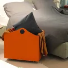 Portalegna związany ze skóry z kołami WoodBag made in Italy Viadurini