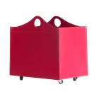 Portalegna związany ze skóry z kołami WoodBag made in Italy Viadurini