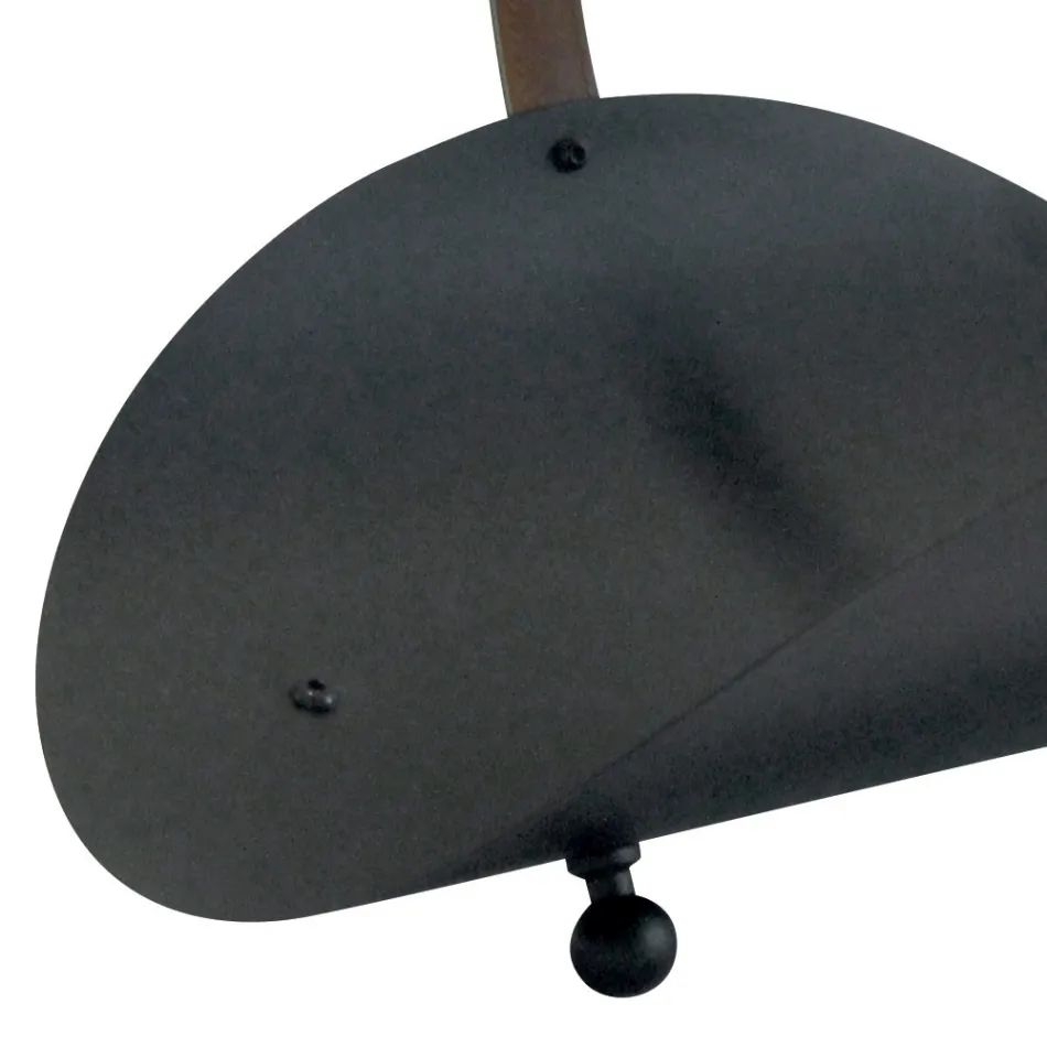 Czarny metalowy uchwyt na drewno ze skórzanym uchwytem Made in Italy - Antelope Viadurini