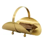 Mosiężny uchwyt z drewna z rączką i 4 nóżkami Made in Italy - Tiger Viadurini