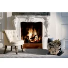 Wewnętrzny uchwyt na drewno opałowe z malowanej stali Made in Italy - Leopoldo Viadurini