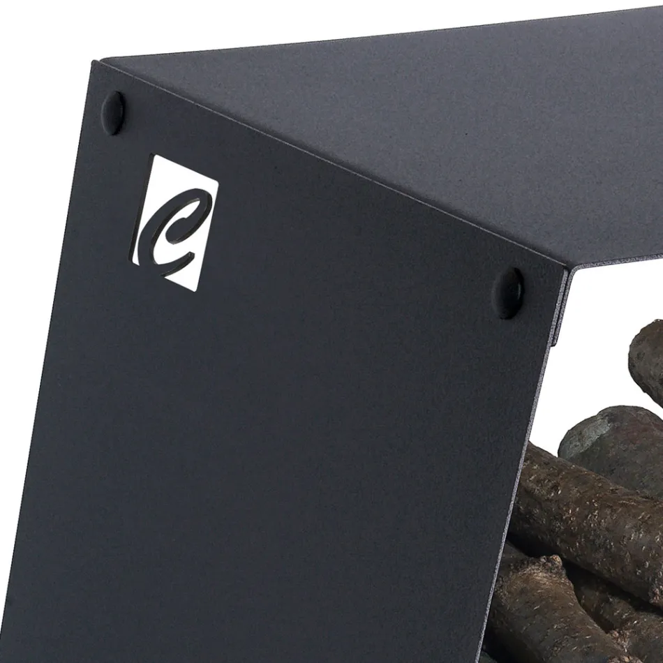 Nowoczesny uchwyt na kłody podłogowe z malowanej stali Made in Italy - Demetra Viadurini