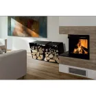 Nowoczesny uchwyt na kłody podłogowe z malowanej stali Made in Italy - Demetra Viadurini