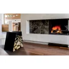 Nowoczesny uchwyt na kłody podłogowe z malowanej stali Made in Italy - Demetra Viadurini