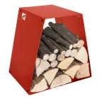 Nowoczesny uchwyt na kłody podłogowe z malowanej stali Made in Italy - Demetra Viadurini