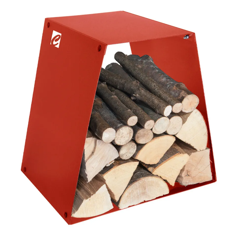 Nowoczesny uchwyt na kłody podłogowe z malowanej stali Made in Italy - Demetra Viadurini