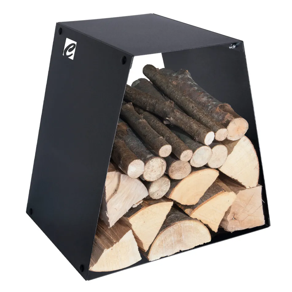 Nowoczesny uchwyt na kłody podłogowe z malowanej stali Made in Italy - Demetra Viadurini