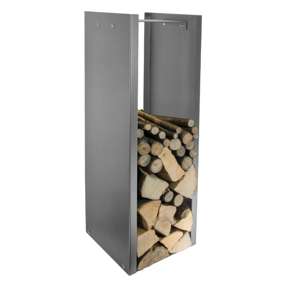 Nowoczesny uchwyt na kłody z malowanej stali Made in Italy - Patrik Viadurini