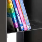 Czarny nowoczesny drewniany stojak na drewno z półkami Made in Italy - Cauro1 Viadurini