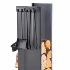 Zaprojektuj uchwyt na drewno opałowe z 4 narzędziami do wnętrz Made in Italy - Janet Viadurini