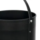 Okrągły uchwyt na drewno z ekoskóry na kółkach Made in Italy - Chameleon Viadurini