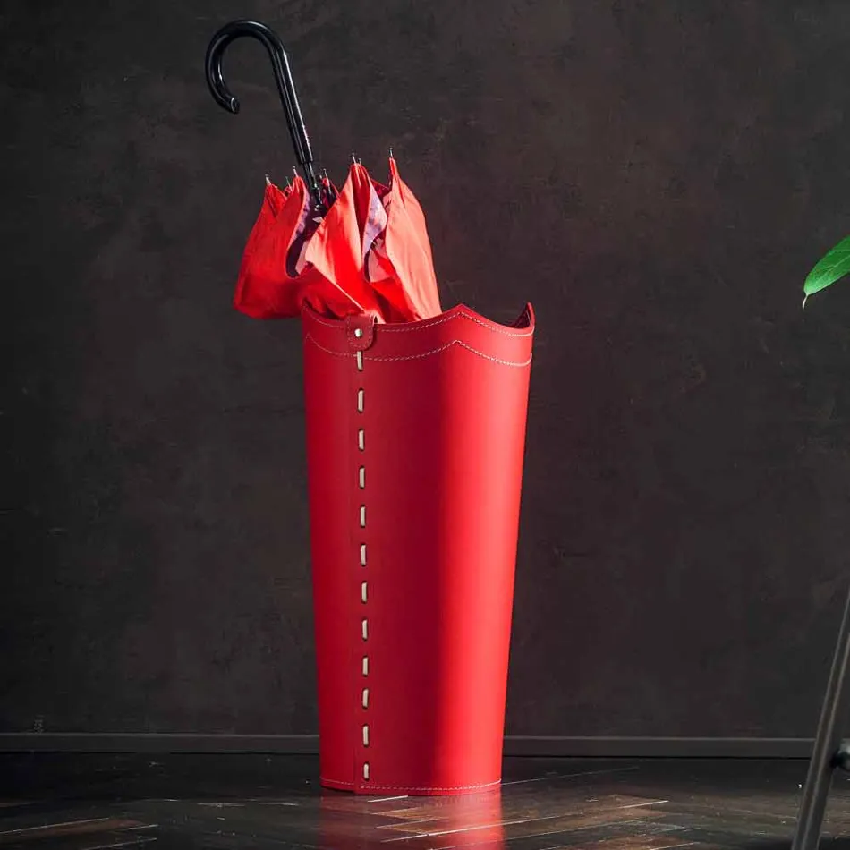 Projekt stojak na parasole ze skóry do domu lub biura Parasol Viadurini