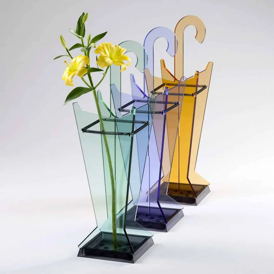 Stojak na parasole o nowoczesnym designie wykonany z metakrylanu Colarato Wyprodukowano we Włoszech - Tato Viadurini