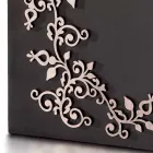 Nowoczesny, elegancki, prostokątny stojak na parasole z dekorowanego drewna - Dekoro Viadurini