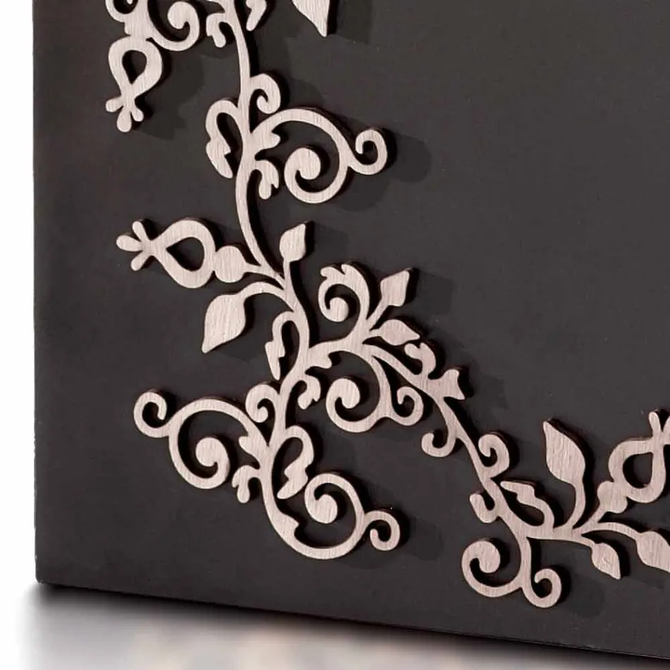 Nowoczesny, elegancki, prostokątny stojak na parasole z dekorowanego drewna - Dekoro Viadurini