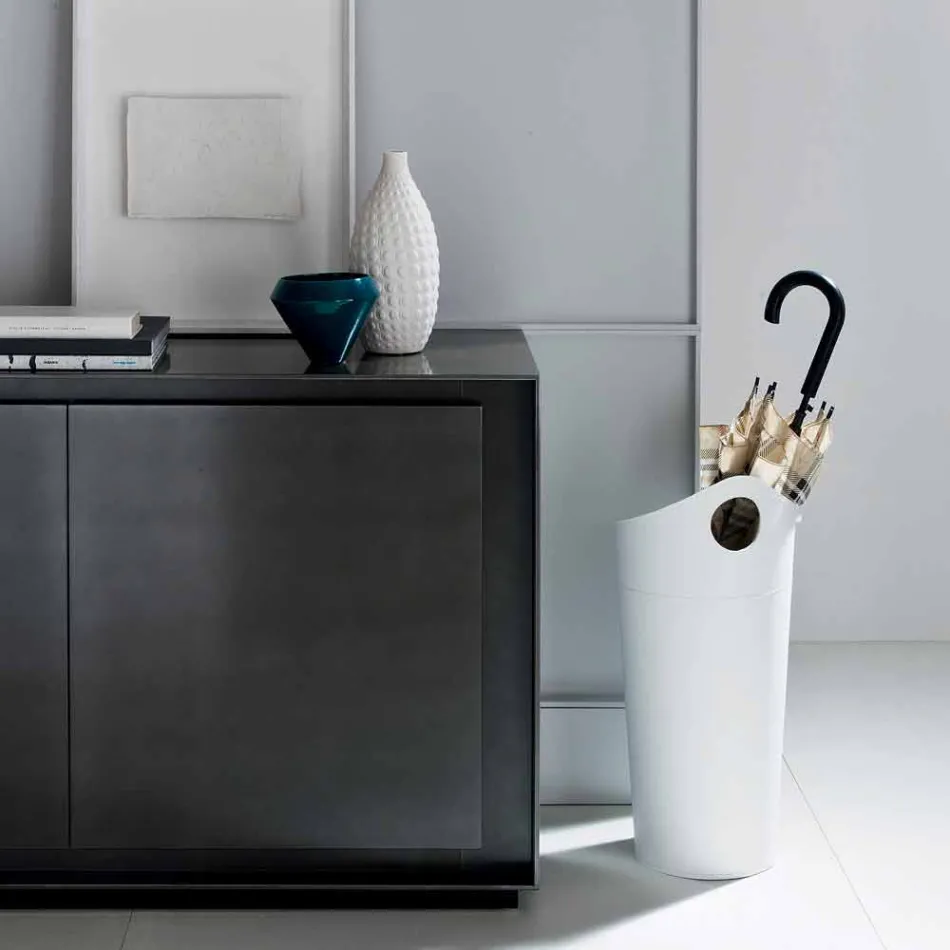 Stojak na parasole wykonany z regenerowanej skóry ręcznie z Pluvii Viadurini