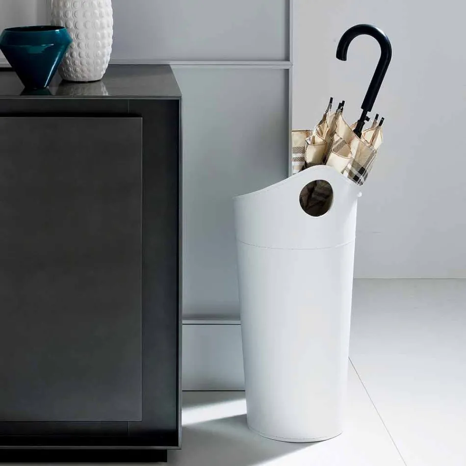 Stojak na parasole wykonany z regenerowanej skóry ręcznie z Pluvii Viadurini