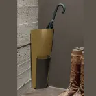 Stojak na parasole z blachy malowanej na złoto i brąz. Wyprodukowano we Włoszech - Azalia Viadurini