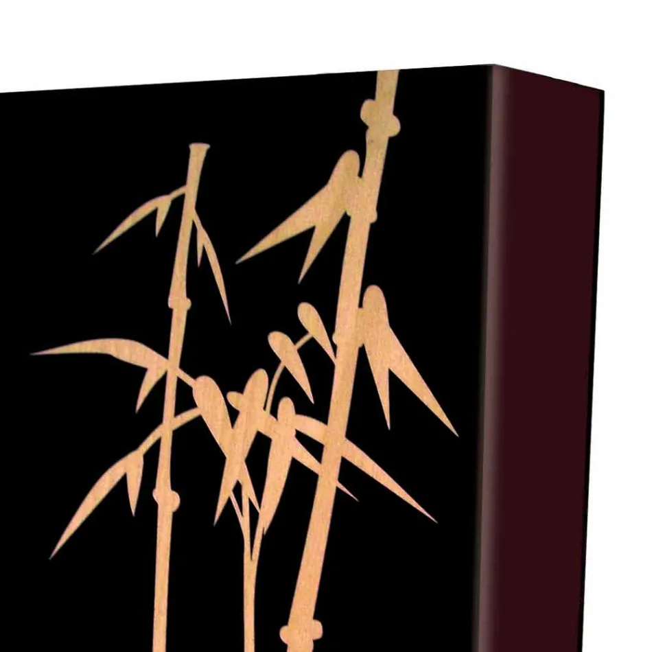 Stojak na parasole z ciemnego lub białego drewna z nowoczesnymi dekoracjami - Cannabambu Viadurini