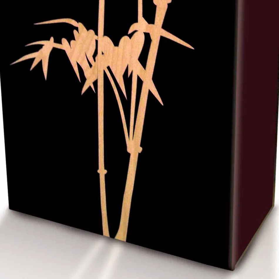 Stojak na parasole z ciemnego lub białego drewna z nowoczesnymi dekoracjami - Cannabambu Viadurini