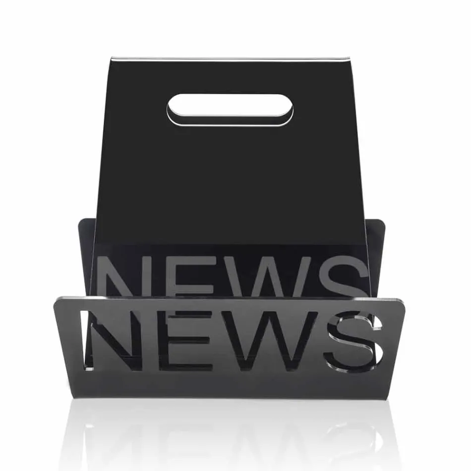 Stojak na magazynki z czarnego lub przezroczystego pleksiglasu Made in Italy - Omar Viadurini