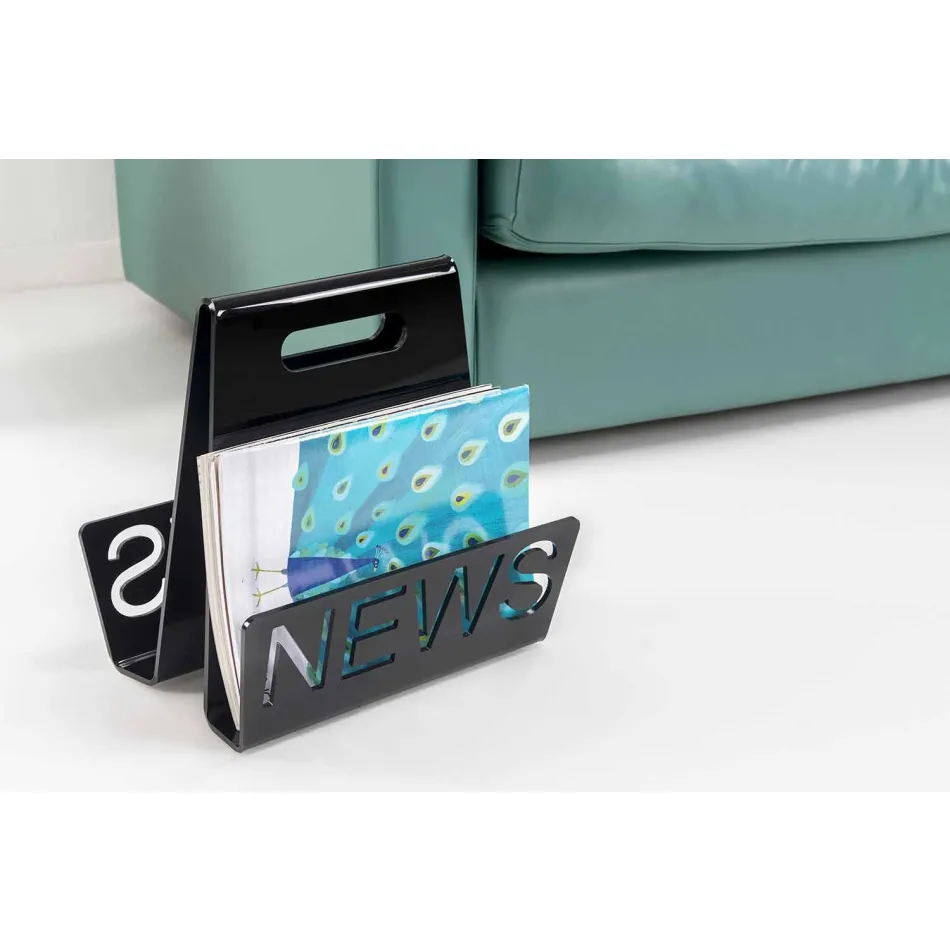 Stojak na magazynki z czarnego lub przezroczystego pleksiglasu Made in Italy - Omar Viadurini