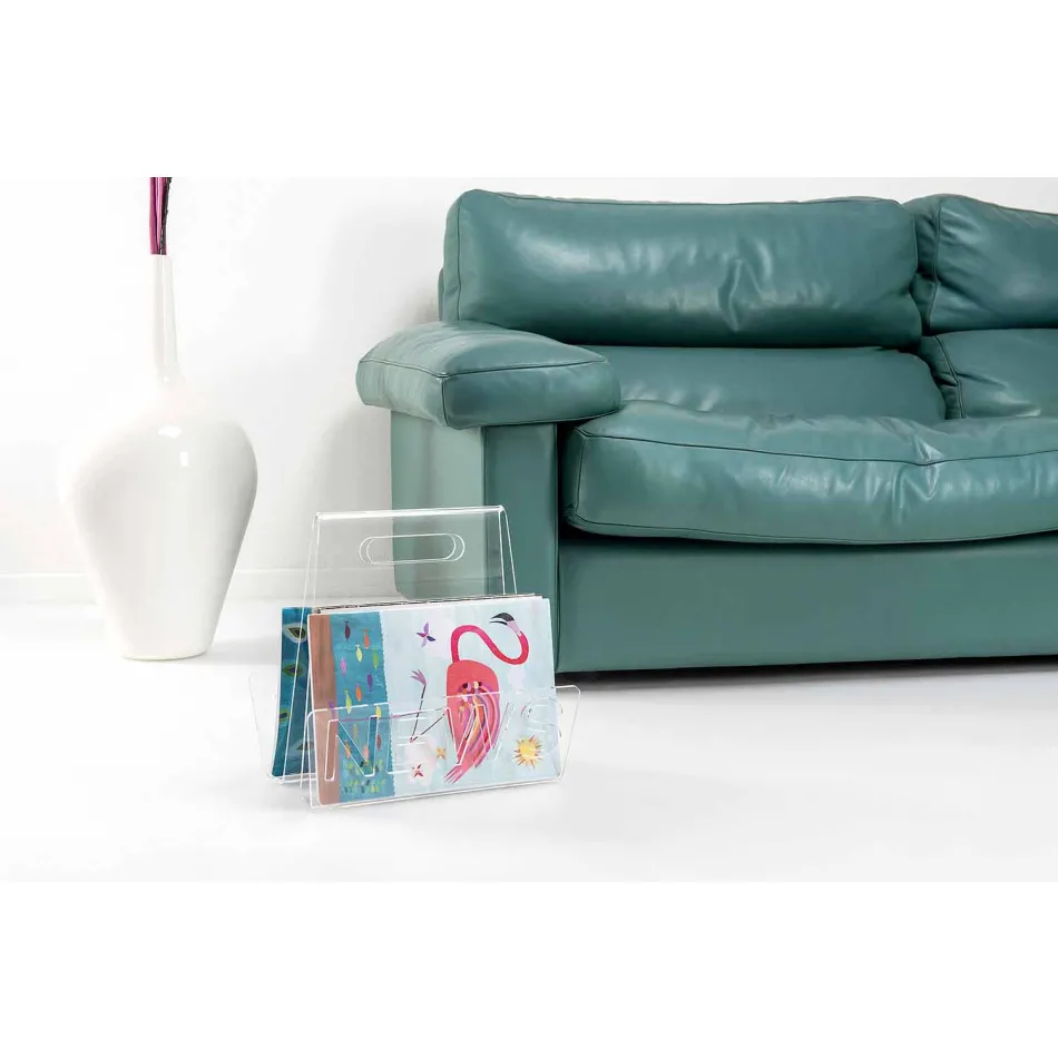 Stojak na magazynki z czarnego lub przezroczystego pleksiglasu Made in Italy - Omar Viadurini