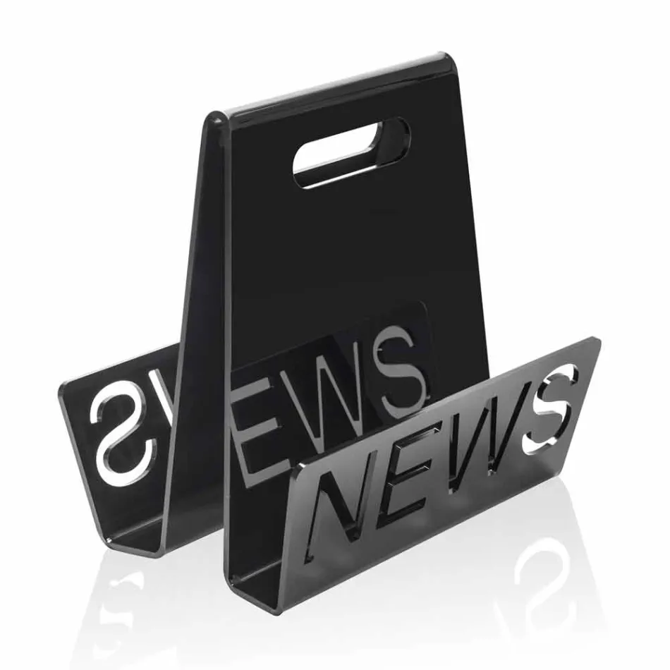 Stojak na magazynki z czarnego lub przezroczystego pleksiglasu Made in Italy - Omar Viadurini