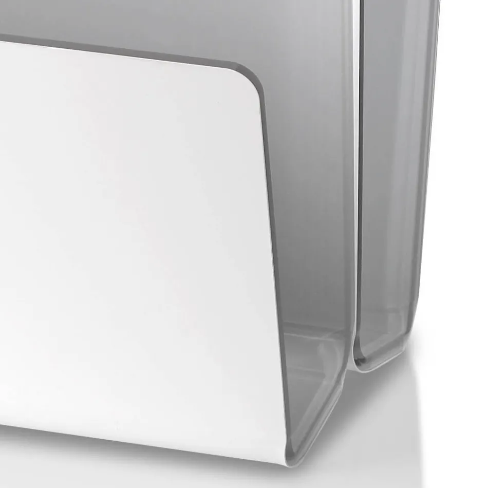 Stojak na czasopisma do salonu z kolorowego kryształu akrylowego Made in Italy - Osafo Viadurini