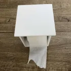 Uchwyt na papier łazienkowy z białego Corianu lub z czarnymi wstawkami Włoski design - Elono Viadurini