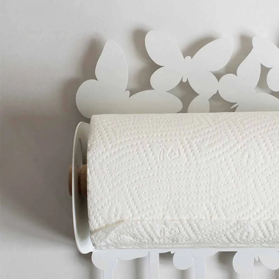 Uchwyt ścienny z białego lub beżowego żelaza Made in Italy - Leiden Viadurini