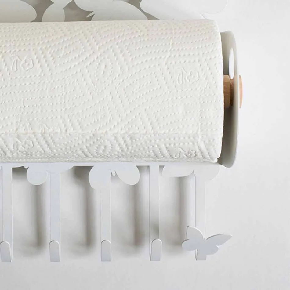 Uchwyt ścienny z białego lub beżowego żelaza Made in Italy - Leiden Viadurini