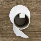 Uchwyt na papier toaletowy z białego Corianu lub z czarną wkładką, wyprodukowany we Włoszech - Elono Viadurini
