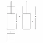 Uchwyt na szczotkę toaletową z białego Corianu lub z czarną wkładką - Elono Viadurini