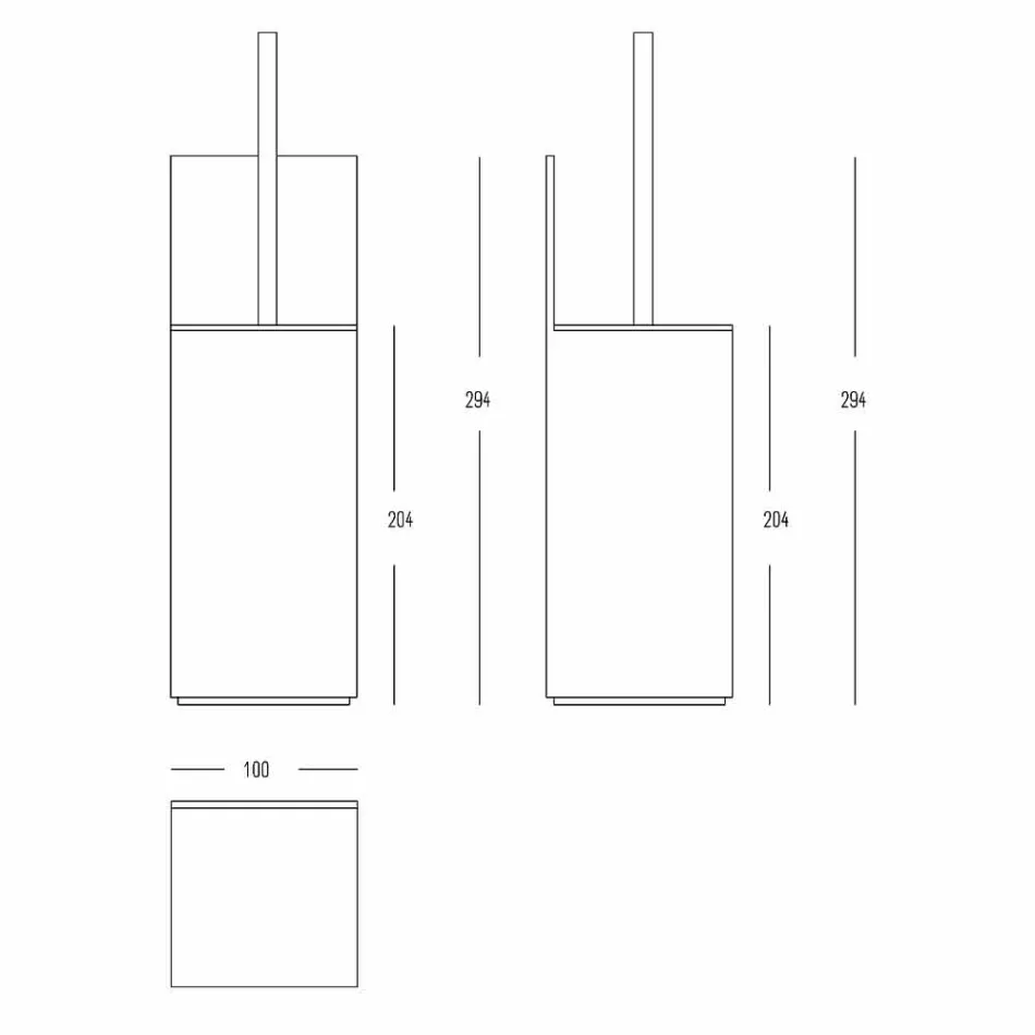 Uchwyt na szczotkę toaletową z białego Corianu lub z czarną wkładką - Elono Viadurini