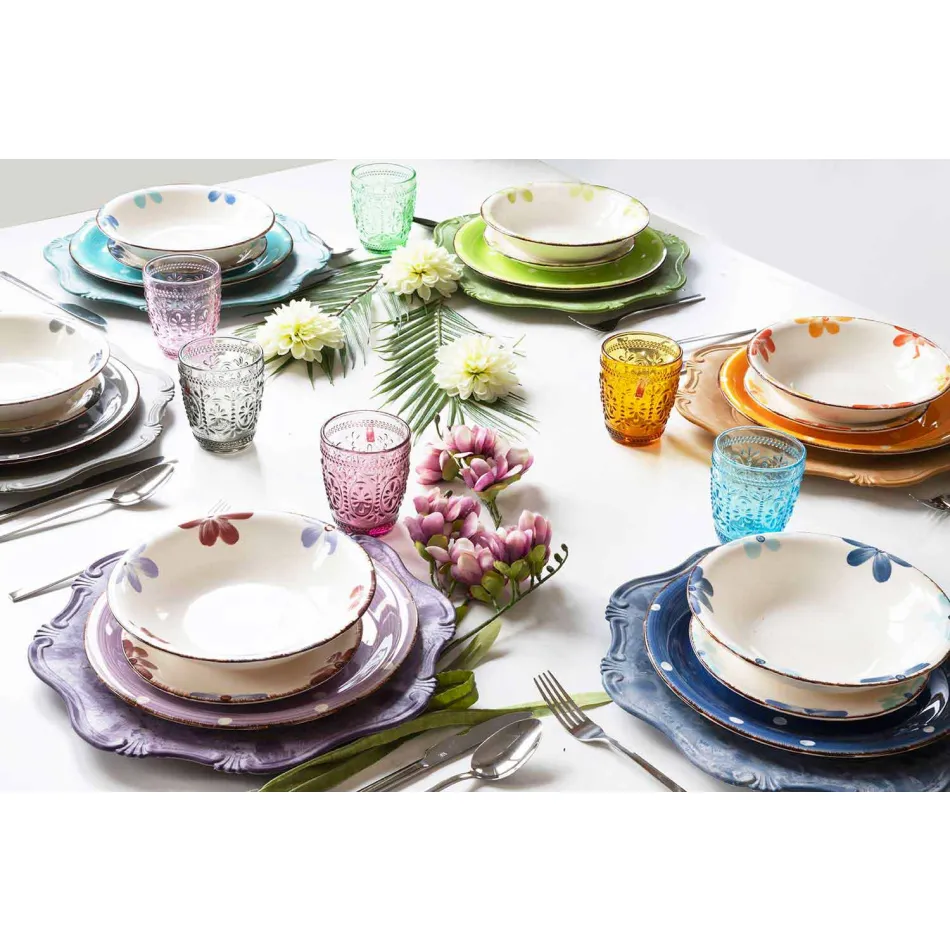 Zestaw sztućców do serwowania w satynowej stali 24 sztuki w komplecie - Fayette Viadurini