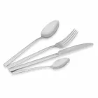 Zestaw sztućców do serwowania w satynowej stali 24 sztuki w komplecie - Fayettepos Viadurini