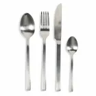 Zestaw sztućców do serwowania w satynowej stali 24 sztuki w komplecie - Fayettepos Viadurini