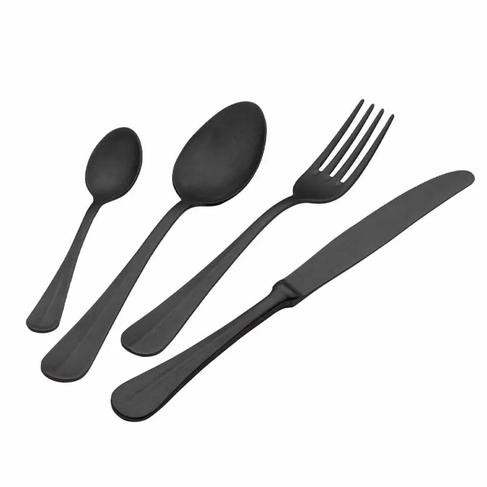 Luksusowy Design Stalowe Sztućce Vintage Kolorowy Efekt 24 sztuki - Tygrysek Viadurini