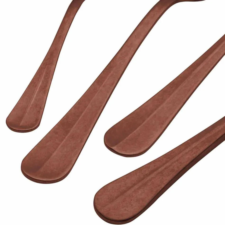 Luksusowy Design Stalowe Sztućce Vintage Kolorowy Efekt 24 sztuki - Tygrysek Viadurini