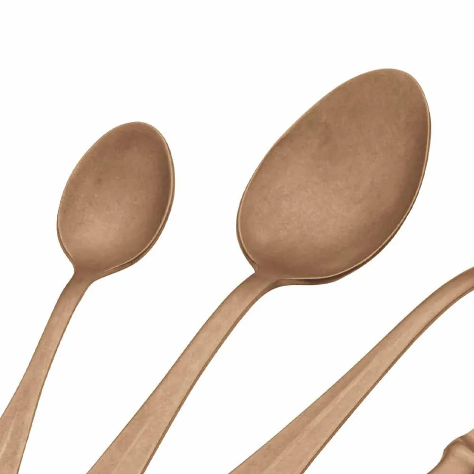 Luksusowy Design Stalowe Sztućce Vintage Kolorowy Efekt 24 sztuki - Tygrysek Viadurini