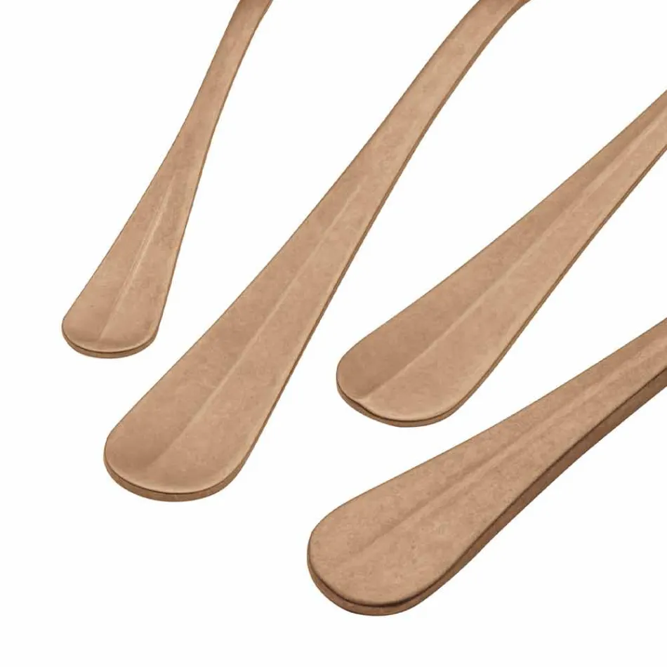 Luksusowy Design Stalowe Sztućce Vintage Kolorowy Efekt 24 sztuki - Tygrysek Viadurini