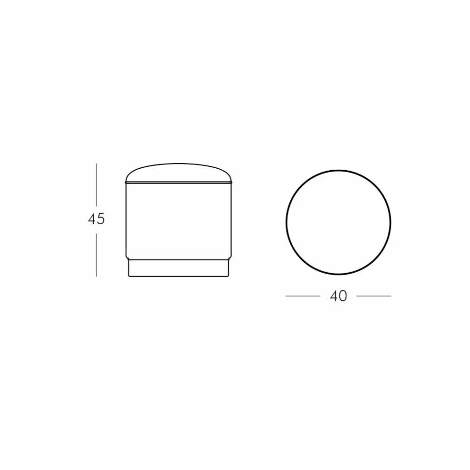 Pufa na zewnątrz, z polietylenu i tkaniny lub skóry - Mara Slide Viadurini