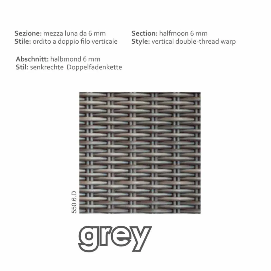 Pufa nowoczesny zewnętrzny w szaro-taupe polietylenowej Jaco, ręcznie Viadurini