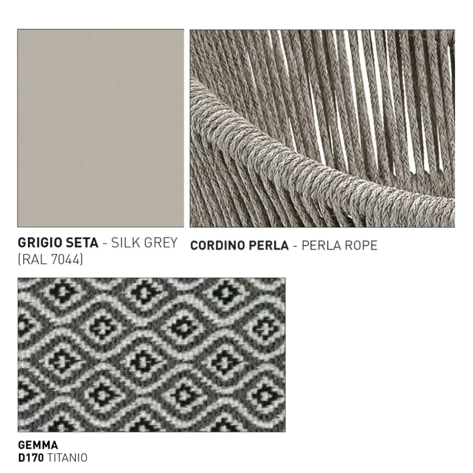 Pufa Ogrodowa z Aluminium i Koszem Tkanym - Tibidabo by Varaschin Viadurini