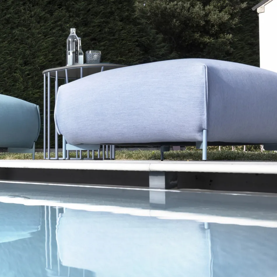 Pufa ogrodowa wyściełana i pokryta tkaniną Made in Italy - Butter Viadurini