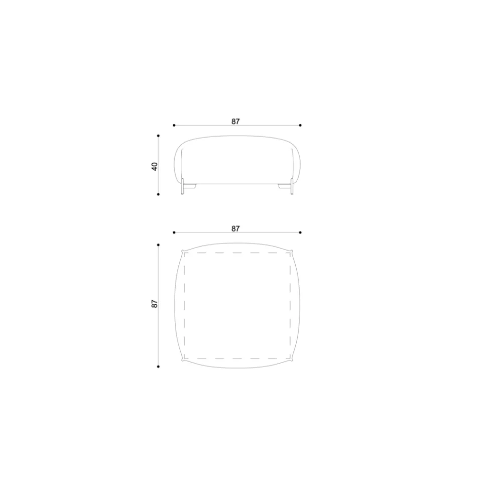Pufa ogrodowa wyściełana i pokryta tkaniną Made in Italy - Butter Viadurini