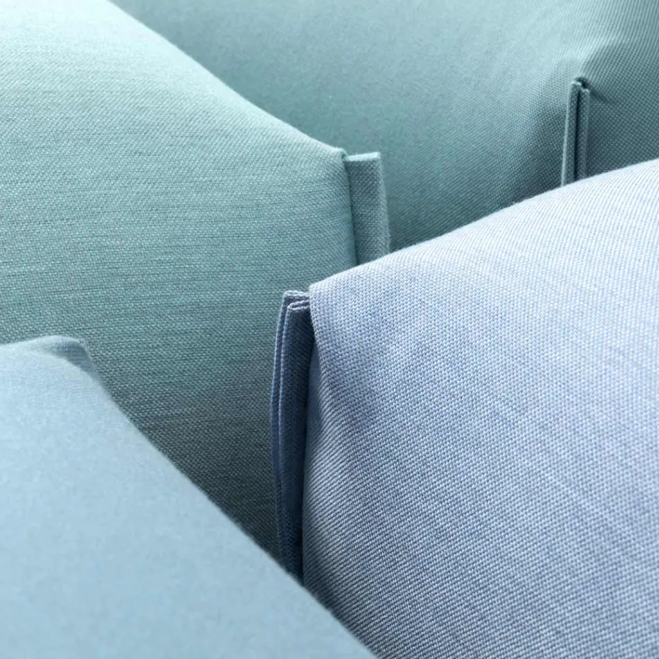 Pufa ogrodowa z tkaniny z metalowymi nóżkami Made in Italy - Butter Viadurini